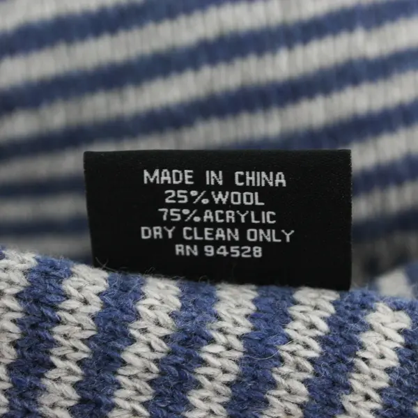 Modena Gray and Blue Knit Wool Blend Scarf 10" x 62"