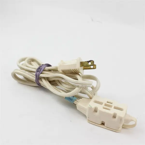 Lot of 2 White Extension Cords Used Home Office Workshop