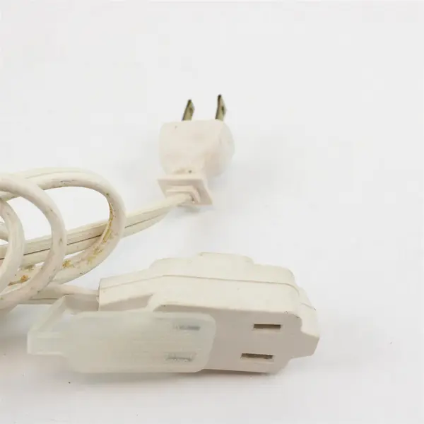 Lot of 2 White Extension Cords Used Home Office Workshop