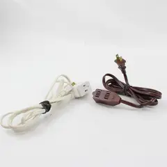 Lot of 2 Extension Cords Brown White Pre-Owned