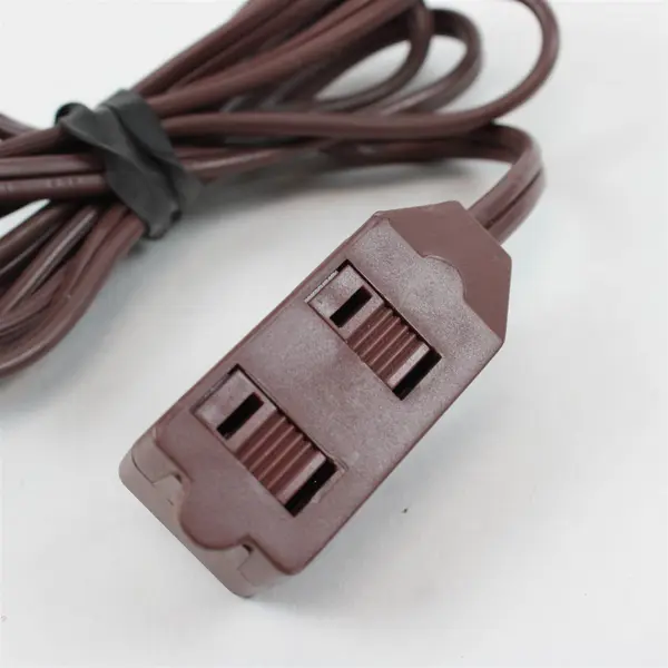 Lot of 2 Extension Cords Brown White Pre-Owned