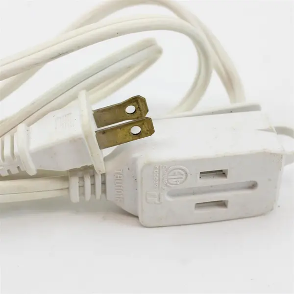 Lot of 2 Extension Cords Brown White Pre-Owned