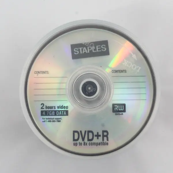Staples DVD+R 50 Recordable Discs 4.7GB 8x Compatible 120 Min Opened Packaging