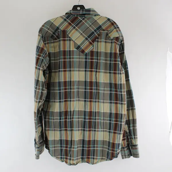 Wrangler Retro Mens LT Western Plaid Snap Long Sleeve Shirt MVR245M