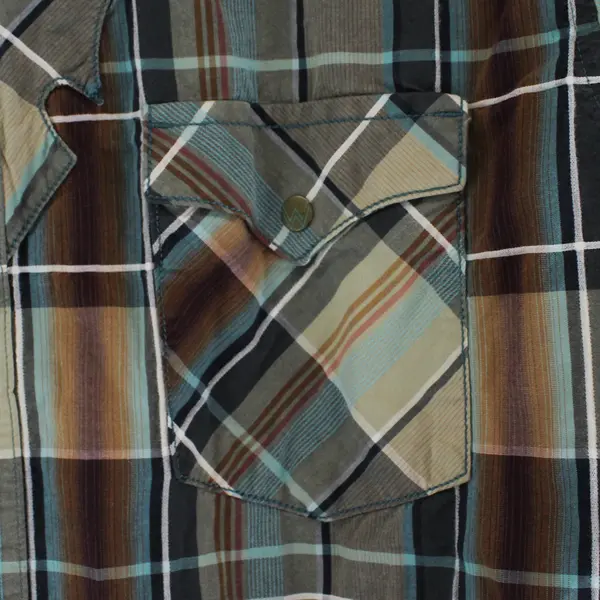 Wrangler Retro Mens LT Western Plaid Snap Long Sleeve Shirt MVR245M