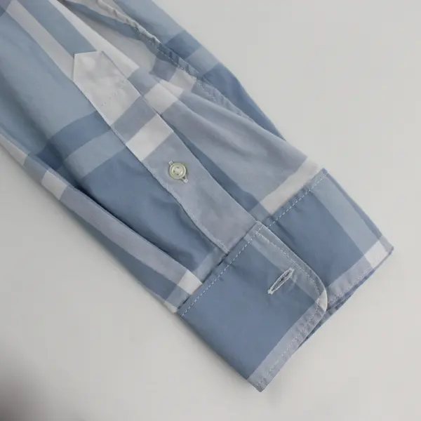 GAP Mens Large Tall Blue White Plaid Button Down Long Sleeve Shirt