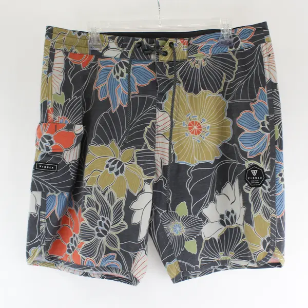 Vissla Shorts Mens 36 Floral Swim Trunks Drawstring