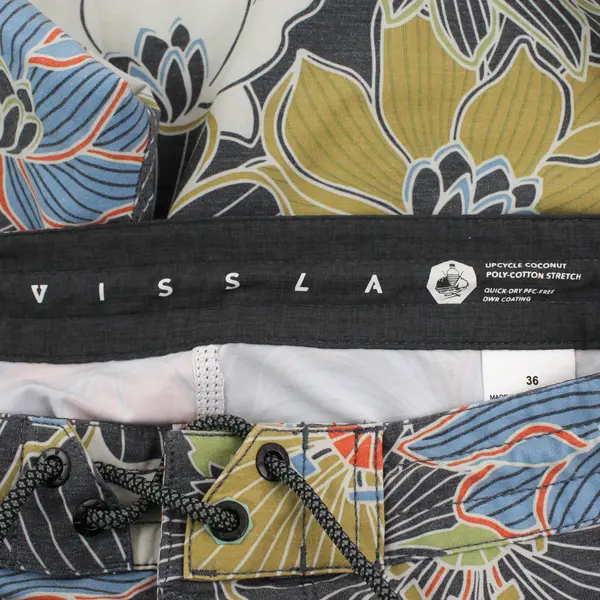 Vissla Shorts Mens 36 Floral Swim Trunks Drawstring