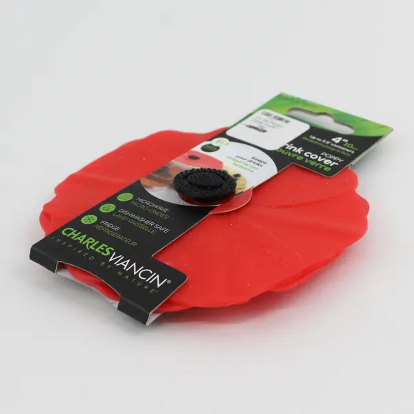 Set of 2 Poppy Silicone Drink Covers 4", Charles Viancin, New 