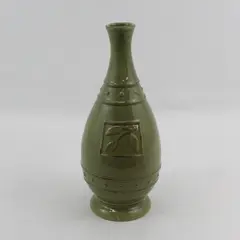 Signature Houseware Sorrento Debby Segura 2001 Olive Green Leaf Vase
