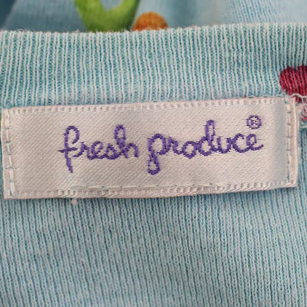 Fresh Produce Women's L Blue Floral Knit Long Sleeve V-Neck Pullover Top