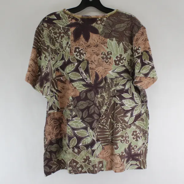 Jason Maxwell Women's 18/20W Floral Short Sleeve Blouse Top