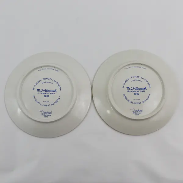 Goebel MJ Hummel Porcelain Annual Plates 1981 and 1982