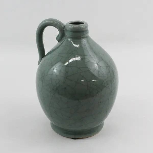 Green Crackled Glaze Ceramic Jug 