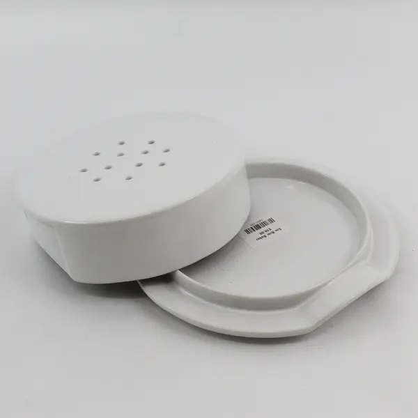 Crate&Barrel White Ceramic Brie Cheese Baker Vented Lid