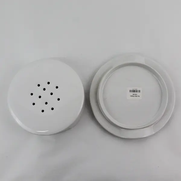 Crate&Barrel White Ceramic Brie Cheese Baker Vented Lid