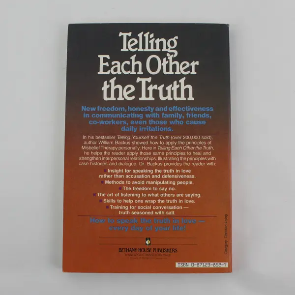 Vintage Telling Each Other the Truth William Backus 1985 PB True Communication