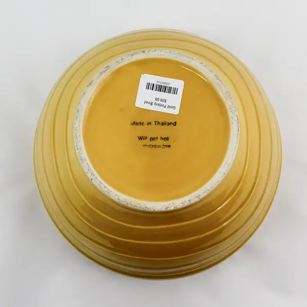 Gold Beehive Ribbed Mixing Bowl Made In Thailand 9" Diameter