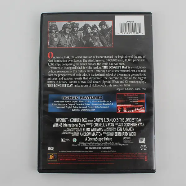 The Longest Day DVD John Wayne Henry Fonda Robert Mitchum Fox War Classic
