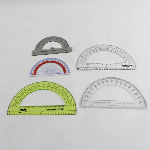 Lot of 5 Protractors Standard & Mini Math Angle Measuring Tools