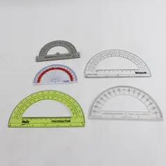 Lot of 5 Protractors Standard & Mini Math Angle Measuring Tools