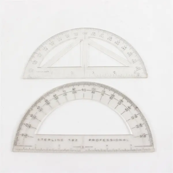 Lot of 6 Flawed Plastic Protractors for Hobbies and Crafts