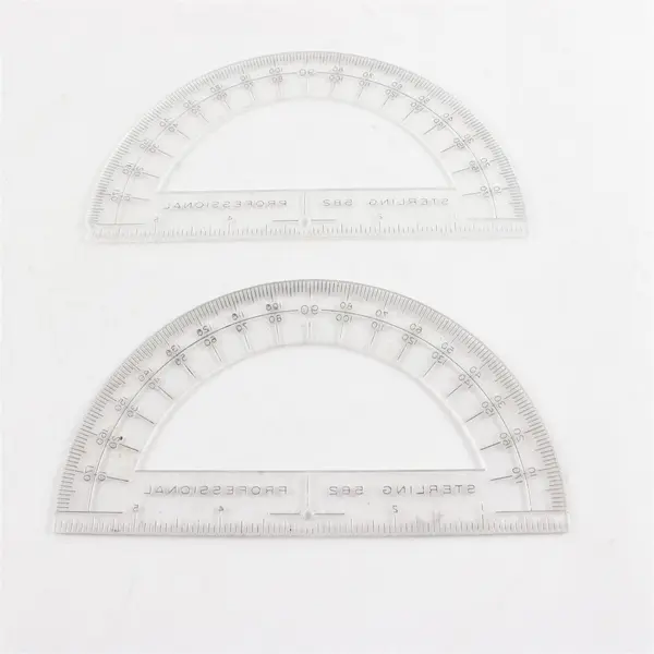 Lot of 6 Flawed Plastic Protractors for Hobbies and Crafts