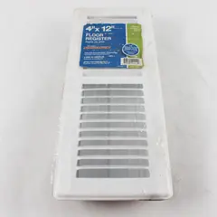 Truaire 4x12 Floor Register SmoothGlide 2-Way White Paintable Vent