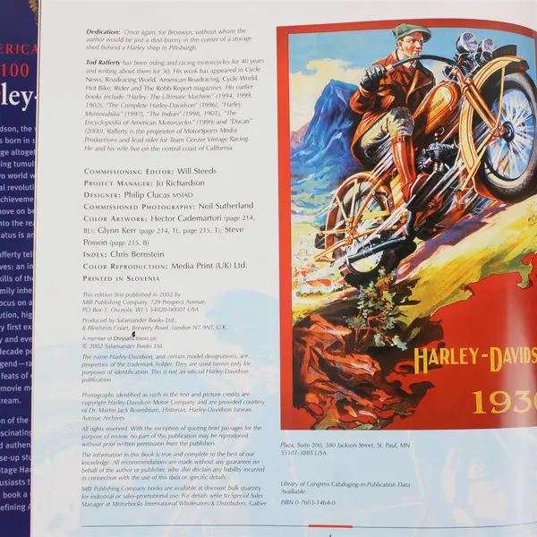 America Celebrates 100 Years of Harley-Davidson Tod Rafferty Book