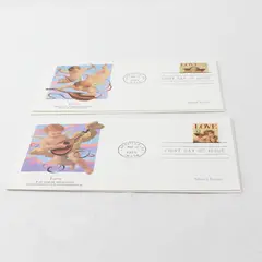 Lot of 2 1995 Love Cherub Fleetwood Cachet FDC First Day Cover United States