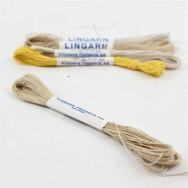 Lot of 5 Klippans Lingarn 100% Linen Thread Skein Bundles Gray Tan Yellow