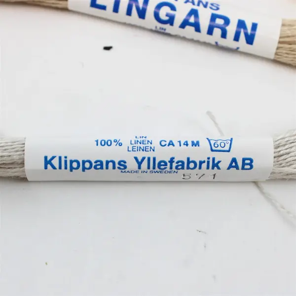 Lot of 5 Klippans Lingarn 100% Linen Thread Skein Bundles Gray Tan Yellow
