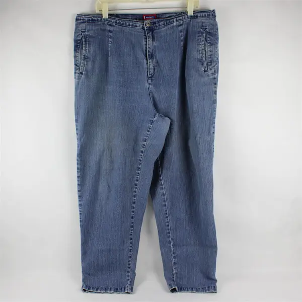 Vintage 90s Westport Denim Women's 18W Med Wash Relaxed Fit Tapered Leg Jeans