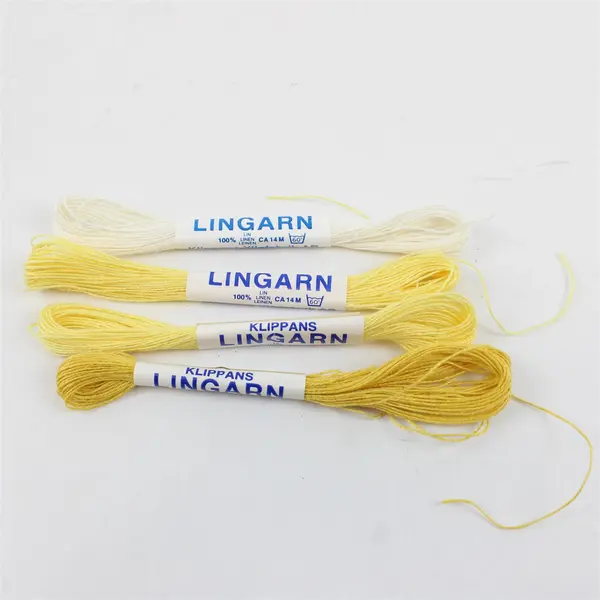 Klippans Lingarn 4pc 100% Linen Thread Yarn Skeins Yellow White Lot