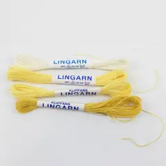 Klippans Lingarn 4pc 100% Linen Thread Yarn Skeins Yellow White Lot