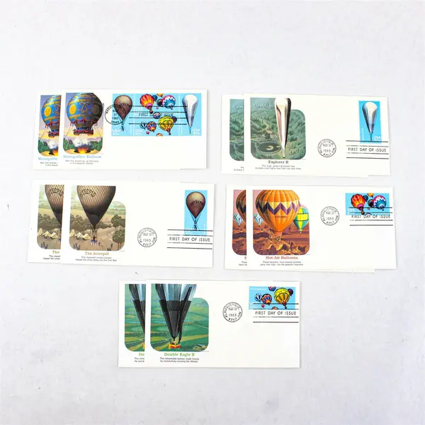 Lot Of 10 Hot Air Balloon 1983 Stamp SC# 2032-35 FDC Fleetwood Cachet
