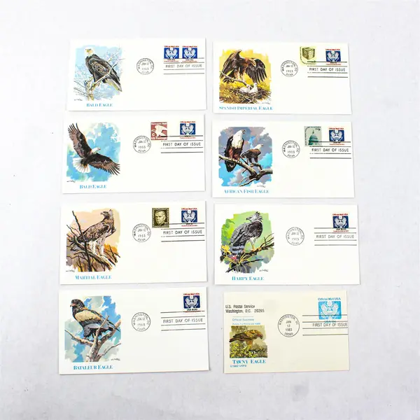 Set Of 8 Eagle 1983 Stamp SC# 0127 FDC Fleetwood Cachet
