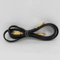 Black RCA Male-to-Male Stereo Audio Cable Gold-Plated Used Untested