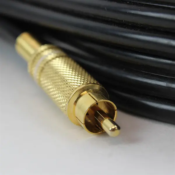 Black RCA Male-to-Male Stereo Audio Cable Gold-Plated Used Untested