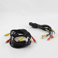 Lot of 2 3 RCA AV Composite Audio Video Cables VCR DVD Game Console