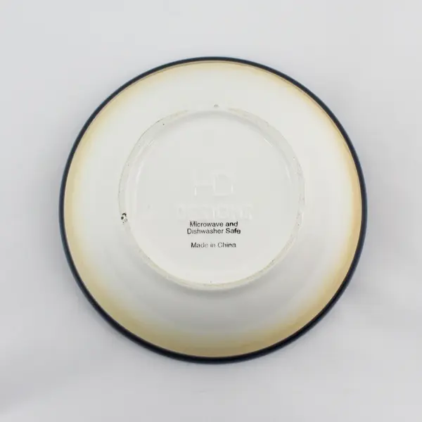 HD Designs Honey Gold Bowl Black Trim Floral Pattern