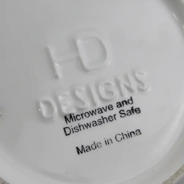 HD Designs Honey Gold Bowl Black Trim Floral Pattern