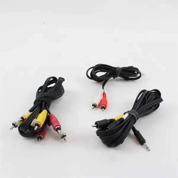 Lot of 3 AV & Stereo Audio Cables 3.5mm RCA Composite Used