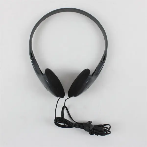 Lightweight Gray Wired On-Ear Headphones Foam Earpads Untested