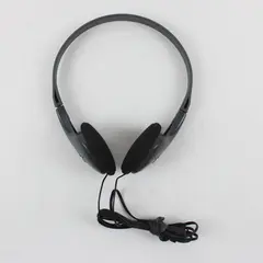 Lightweight Gray Wired On-Ear Headphones Foam Earpads Untested
