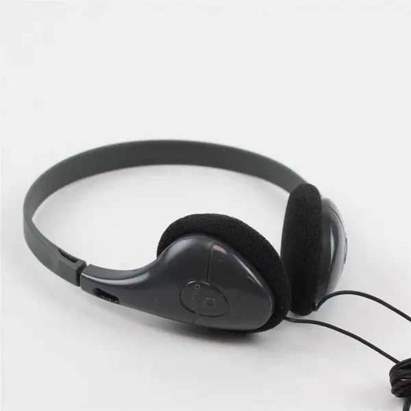 Lightweight Gray Wired On-Ear Headphones Foam Earpads Untested