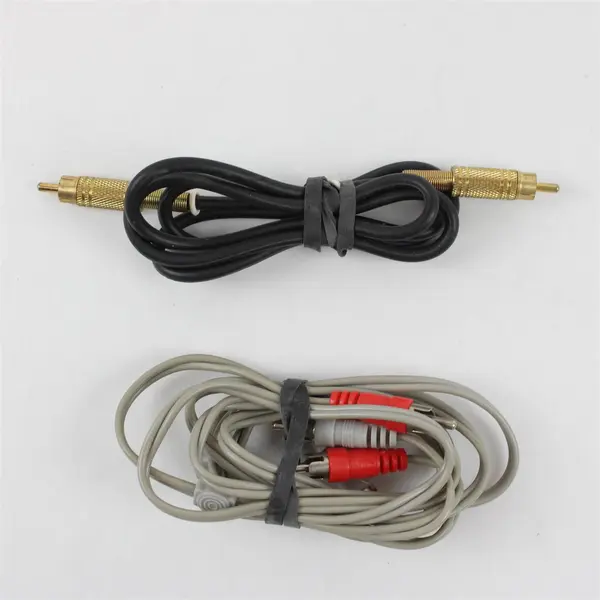 Lot of 2 Unbranded RCA AV Interconnect Cables Black Gray Mixed