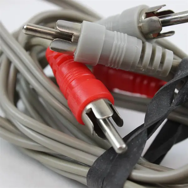 Lot of 2 Unbranded RCA AV Interconnect Cables Black Gray Mixed