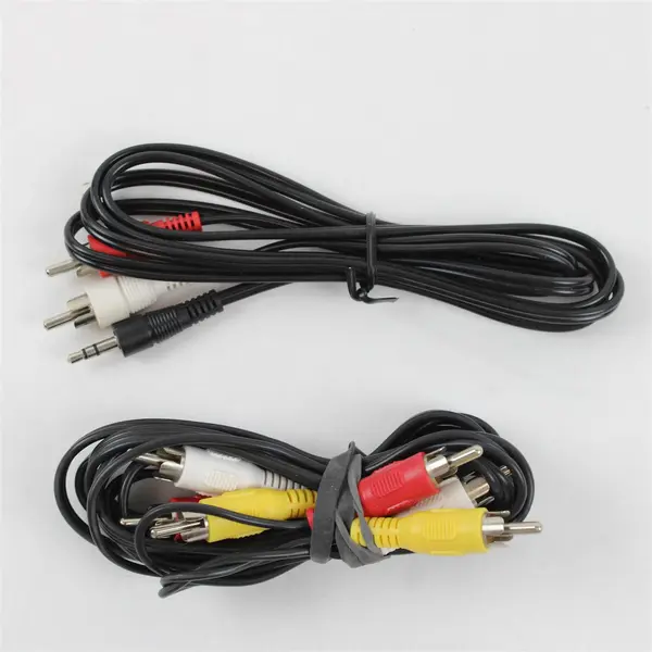 Lot of 2 AV Cables Composite RCA & 3.5mm Stereo Plug Audio Video