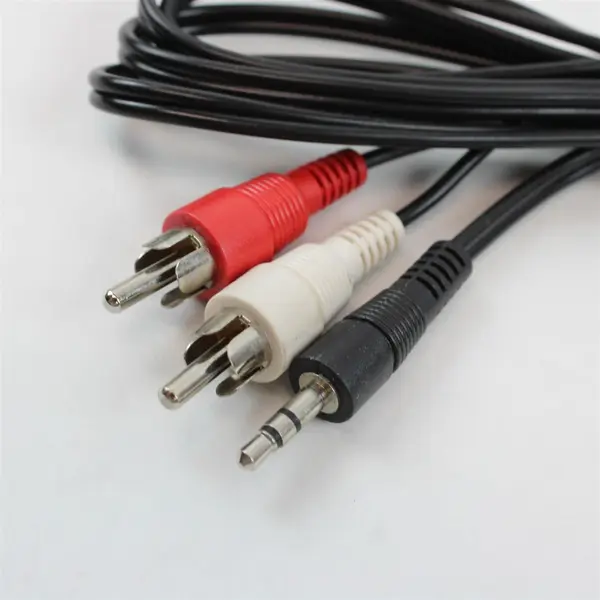 Lot of 2 AV Cables Composite RCA & 3.5mm Stereo Plug Audio Video